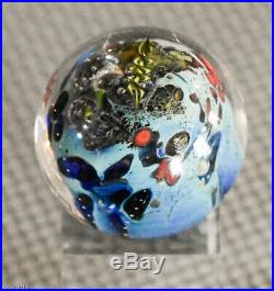 Josh Simpson Signed Blown Art Glass Marble Paperweight 1 7/8 2004