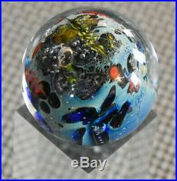 Josh Simpson Signed Blown Art Glass Marble Paperweight 1 7/8 2004