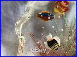 Jumbo Size! Murano Art Glass Paperweight Aquarium Fish Amazing Flawless L@@k