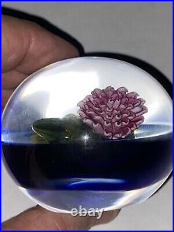 Ken Rosenfeld Rare Dahlia Design Lampwork Art Glass Paperweight (2004) Signed