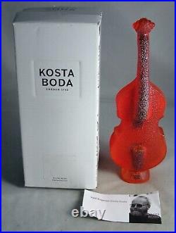 Kosta Boda Sweden The Band Art Glass Double Bass By Kjell Engmann Rare