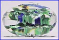 LARGE Awesome RICK AYOTTE Gorgeous BLUE WARBLER Bird ART Glass PAPERWEIGHT