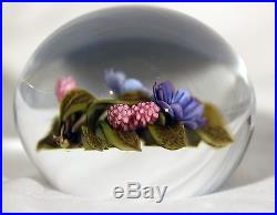 LARGE Beautfiful VICTOR TRABUCCO Lavender / Pink FLORAL Art Glass PAPERWEIGHT