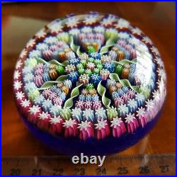 LARGE VTG Perthshire Scotland Art Glass Millefiori Large 3 paperweight Signed