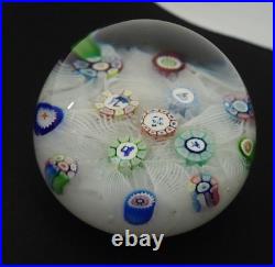 LE Perthshire Glass 1982 PP47 Silhouette Cane Millefiori Muslin Lace Paperweight
