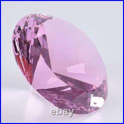 LONGWIN 200mm 7.87 W Glass Crystal Diamond Paperweight Photography Props Pink