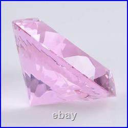 LONGWIN 200mm 7.87 W Glass Crystal Diamond Paperweight Photography Props Pink