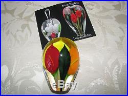 LOTTON STUDIOS Gorgeous Tri-Color CALLA LILY PAPERWEIGHT by Scott Bayless, 3