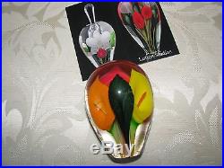 LOTTON STUDIOS Gorgeous Tri-Color CALLA LILY PAPERWEIGHT by Scott Bayless, 3