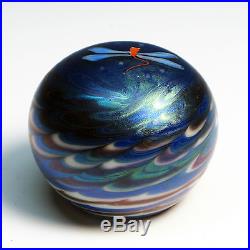 LUNDBERG STUDIO Art Glass Paperweight DRAGONFLY Signed Collectible