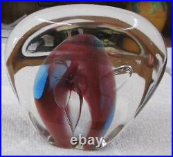 Labino Studio Art Glass Paperweight By Baker Signed 1990