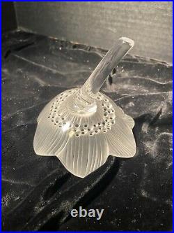 Lalique Anemine Crystal Flower Paperweight