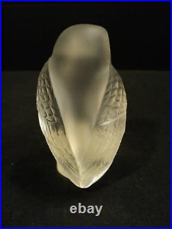 Lalique CHOUETTE Clear & Frosted Crystal Owl Paperweight
