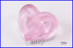 Lalique Entwined Coeur Heart Pink Crystal Paperweight Figurine