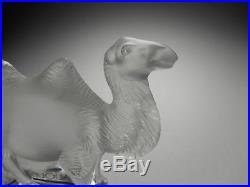 Lalique France Signed & LabeledLead Crystal Camel Art Glass Paperweight