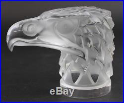 Lalique France Tete D Aigle Eagle Bird Mascot Art Glass Paperweight Figurine SMS