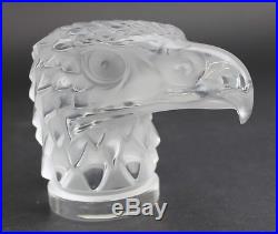 Lalique France Tete D Aigle Eagle Bird Mascot Art Glass Paperweight Figurine SMS