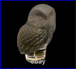 Lalique Glass Owl Paperweight