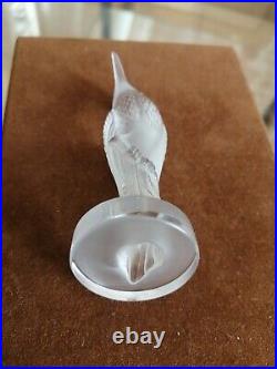 Lalique Hummingbird paperweight modelled in clear & frosted glass