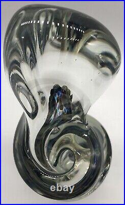 Large 1994 Signed Rollin Karg Art Hand Blown Glass Paperweight