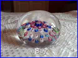 Large Antique French Millefiori Paperweight Rose Canes