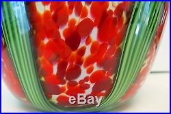 Large Art Glass Saguard Cactus Vase Signed Beyers and Labeled Orient & Flume 12#