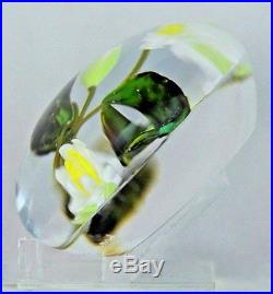 Large BEAUTIFUL Paul STANKARD Water LILIES Art GLASS Paperweight