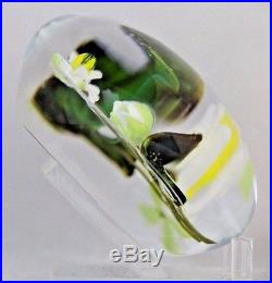 Large BEAUTIFUL Paul STANKARD Water LILIES Art GLASS Paperweight