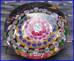 Large Baccarat Complex Concentric Millefiori Lead Crystal Paperweight 1854 Cane