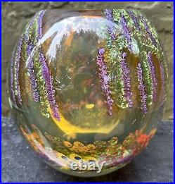 Large Chris Heilman Wisteria 1998 Studio Paperweight Wisteria Art Glass Vase