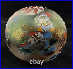Large Herb A Thomas (HAT) Iridized Art Glass Paperweight WOW