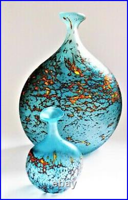 Large PETER LAYTON British Studio Art Glass vase, Lava