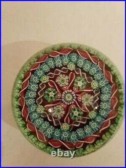 Large Perthshire Millefiori Concentric Paperweight 1988 with Twists