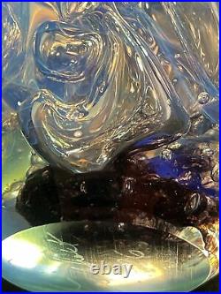 Large Robert Eickholt Art Glass Paperweight 1996 3 3/4 High