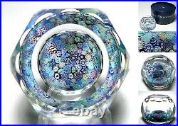 Large Whitefriars 1974 Faceted Closepack Millefiori Paperweight