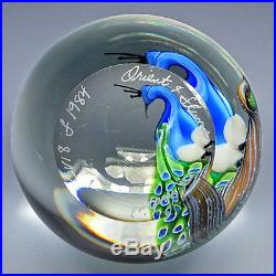Lee Hudin Orient & Flume Peacock Bird Art Glass Studio Paperweight