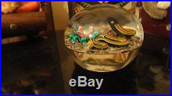 Lg Bob Banford Art Glass Multi Colored Coiled Snake Paperweight Sale