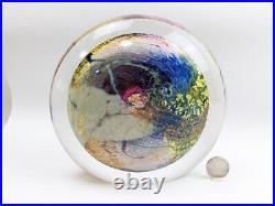 Lg EARL O JAMES Signed Vintage Modern Art Glass Colorful Paperweight Sculpture