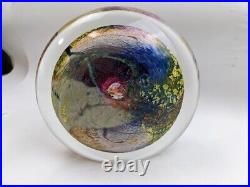 Lg EARL O JAMES Signed Vintage Modern Art Glass Colorful Paperweight Sculpture