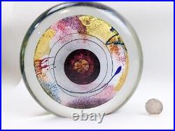 Lg EARL O JAMES Signed Vintage Modern Art Glass Colorful Paperweight Sculpture