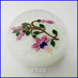 Limited Edition 1993 Perthshire Pink Fuchsia Flower Paperweight