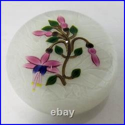 Limited Edition 1993 Perthshire Pink Fuchsia Flower Paperweight