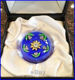 Limited Edition Perthshire Sunflower Paperweight Dated 1980 2Dia Beautiful, Box