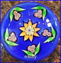 Limited Edition Perthshire Sunflower Paperweight Dated 1980 2Dia Beautiful, Box