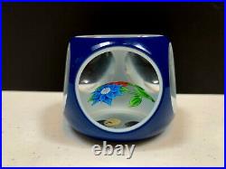 Limited Edition Saint Louis 1975 double overlay bouquet glass paperweight