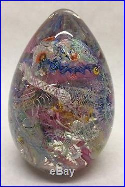 Linda Allyn VENETIAN MAGIC EGG 6 Art Glass Paperweight Signed 1999 MILLEFIORI