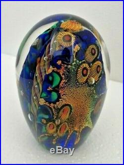 Lindsay Art Glass Signed Blown Glass Dome Undersea Adventures Paperweight