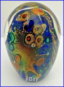 Lindsay Art Glass Signed Blown Glass Dome Undersea Adventures Paperweight