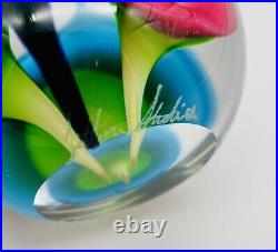 Lotton Art Glass Scott Bayless Paperweight Calla Lily Signed