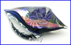 Lovely JAMES NOWAK Colorful Dichroic CONCH SHELL Art Glass PAPERWEIGHT Sculpture